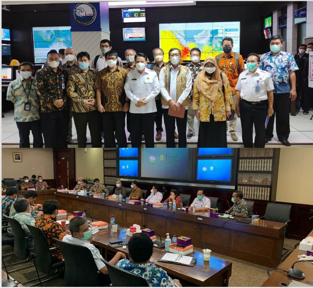 Kedeputian Bidang Geofisika, STMKG dan Pusat Pendidikan dan Pelatihan (Pusdiklat) BMKG jajaki kerjasama dengan Universitas Indonesia (UI) di Gedung A,  Lantai 1, BMKG.